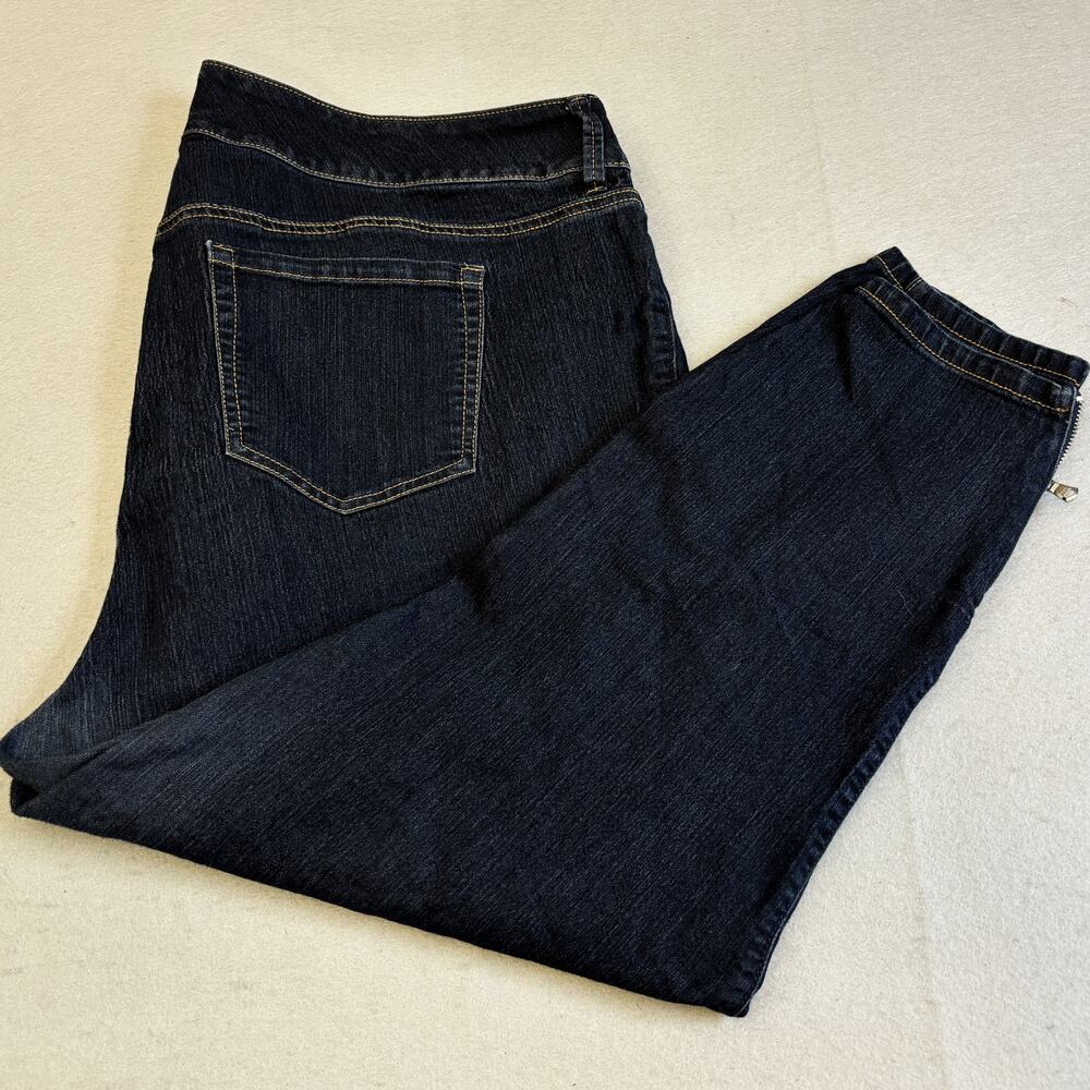 Torrid Jeans Womens 24R Blue Denim 3 Button Zipper Leg Jegging Pants Plus Size